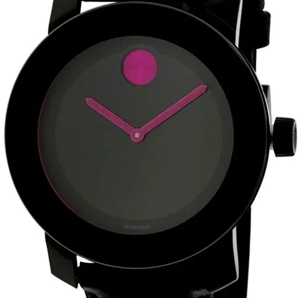Movado Bold Black and Pink Watch Black Bold 36mm W/Pink Dot 3600065 - Movado Bold wrist watch main image 2